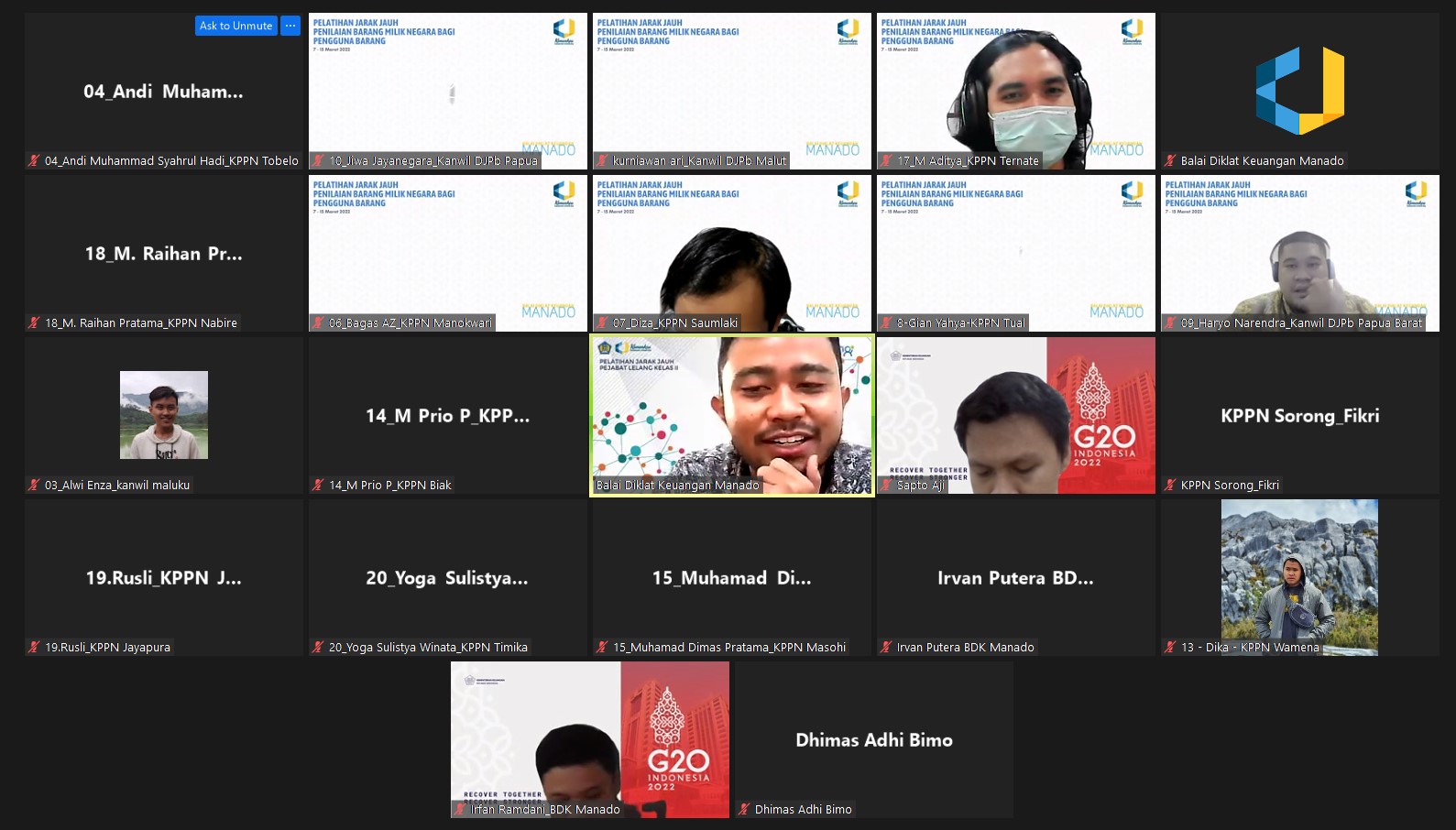 Penutupan PJJ Penilaian BMN bagi pengguna Barang